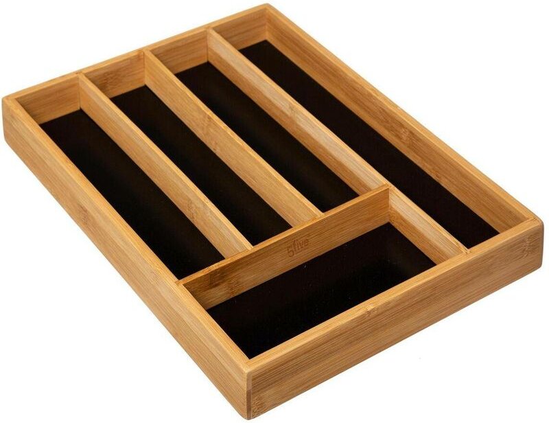 5five Simply Smart - Besteckkasten mit 5 fächern black bambus - 5five