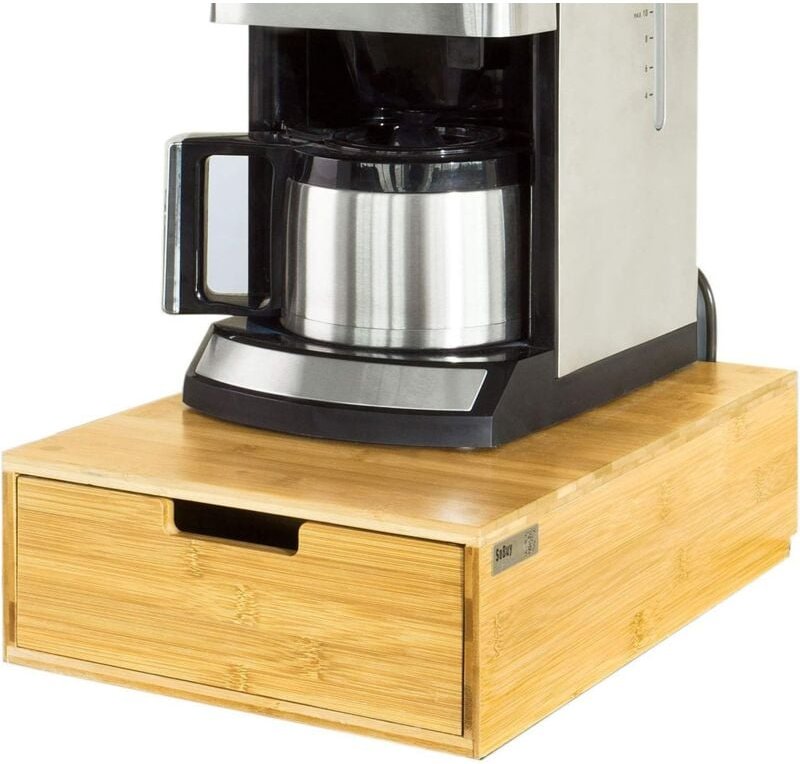Thumbnail - FRG83-N Kaffeekapsel Box Kapselspender Schreibtischorganizer Monitorständer Monitorerhöhung Kapselständer Bambus bht ca....