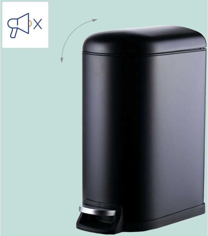 10-Liter-Treteimer aus Metall - mit Soft-Close-Mechanismus und herausnehmbarem Eimer