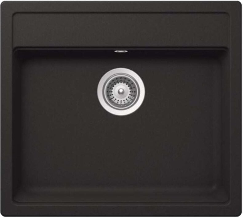 Nemo - Granitspüle, 57x51 cm, mit Ablaufbedienung, Onyx NEMN100AGON - Schock