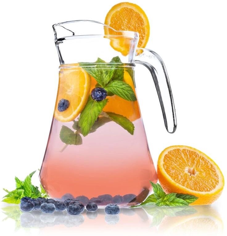 Kadax - Krug, Glaskanne, Glaskrug aus robustem Glas, Wasserkrug, transparent 1.4L