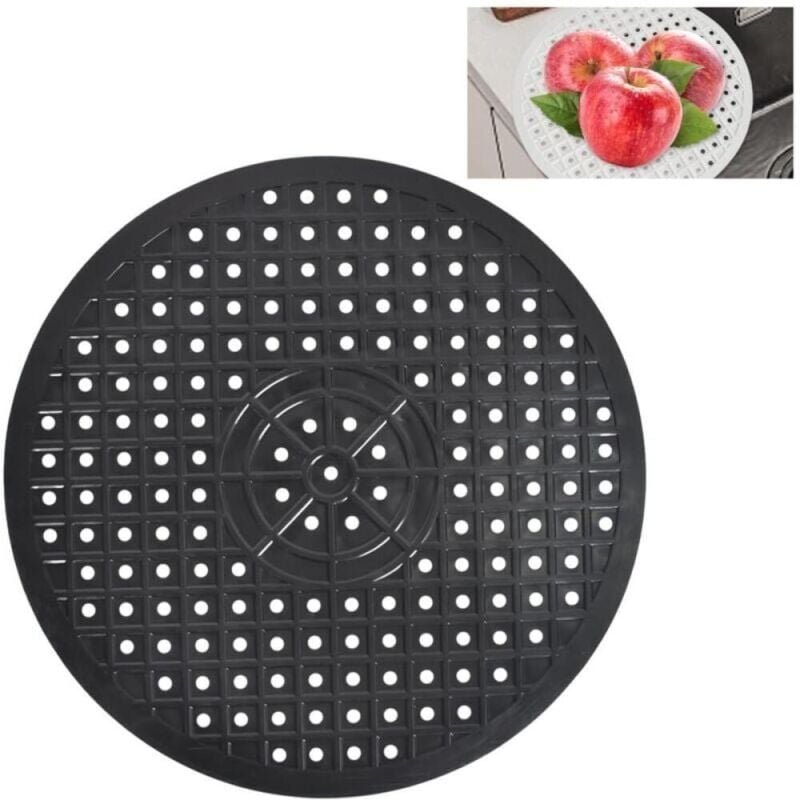 Faltbare rutschfeste Spülbeckenmatte aus Silikon, 12 Zoll runde Spülbeckenmatte, Küchenspülen-Schutzmatte mit Wabenmuste...