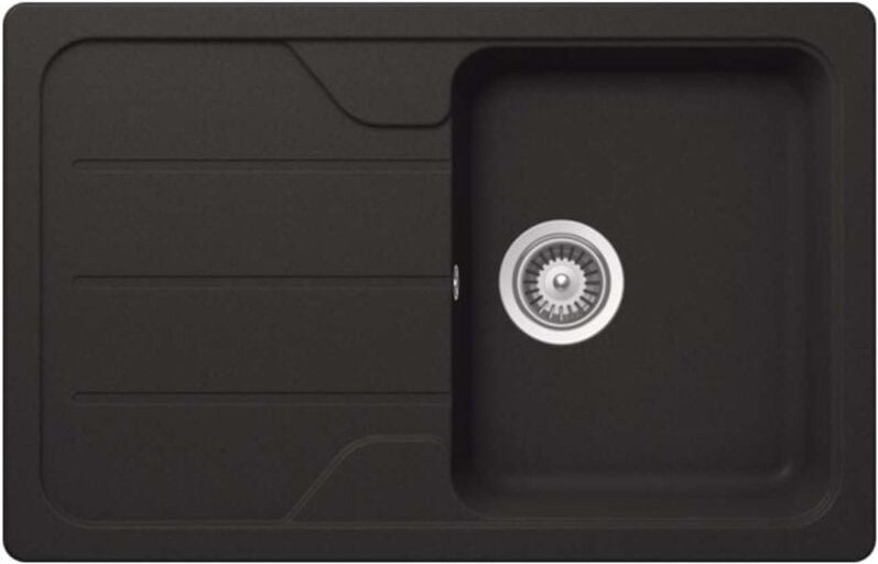 SCHOCK Formhaus - Granitspüle, 78x50 cm, mit Ablaufbedienung, Onyx FOMD100SAGON
