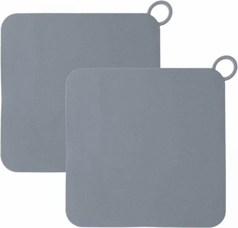 Abflussstopfen aus Silikon, quadratisch, 14,7 x 14,7 cm, geruchshemmend, für Küchenspülen, Haarfänger, 2 Stück (grau), 1...