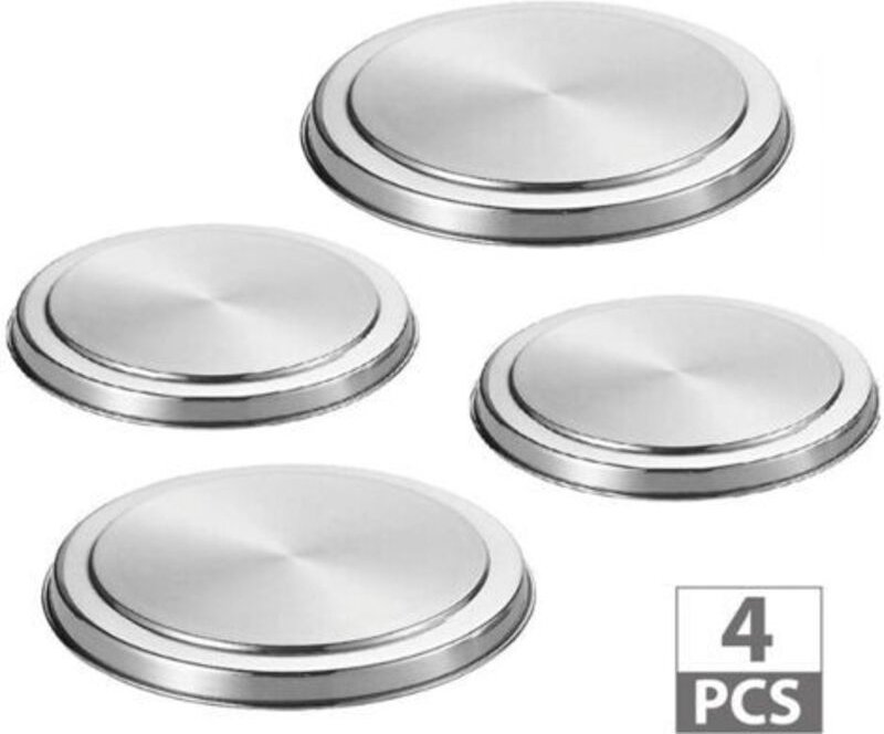 4-teiliges Set Kochfeldabdeckungen, Schutzabdeckungen für Kochfelder, Topfabdeckungen, Edelstahl-Elektrokochfeldabdeckun...