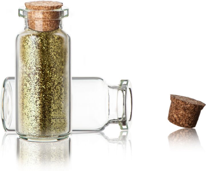 BigDean 20 Stück 10 ml Glasfläschchen mit Korken ca. 5x2cm - Ideal für Gewürze, Öl, Sand, Perlen, Pfeffer, Thymian - Sup...