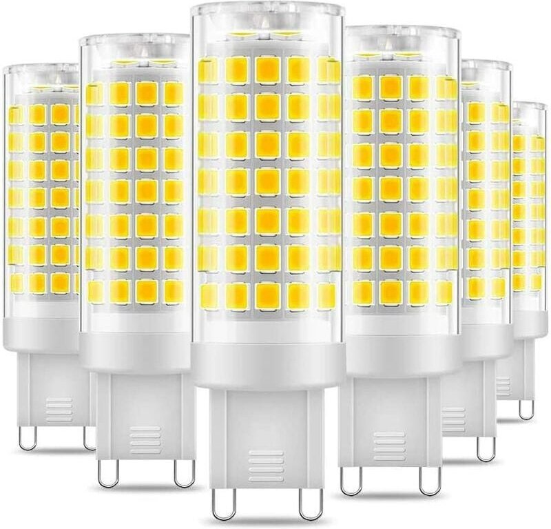 Crediri G9 LED-Lampen, kein Flimmern, 7 w, Kaltweiß 6000 k, 650 lm, energiesparend, entspricht 60 w Halogenlampe, 360-Gr...
