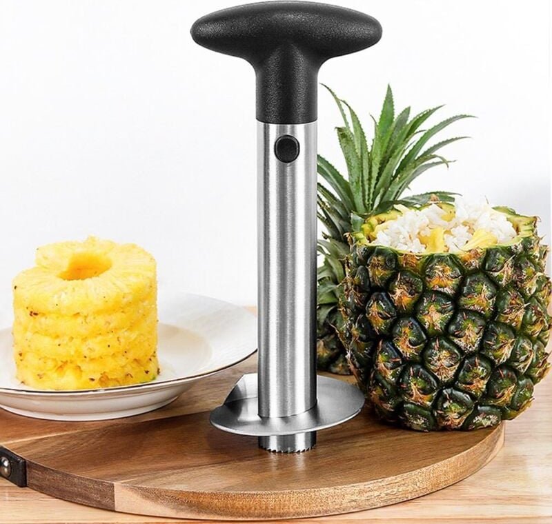 Ananasschneider, Ananaskernentferner, 23,2 x 9,8 cm, Edelstahl, schwarz