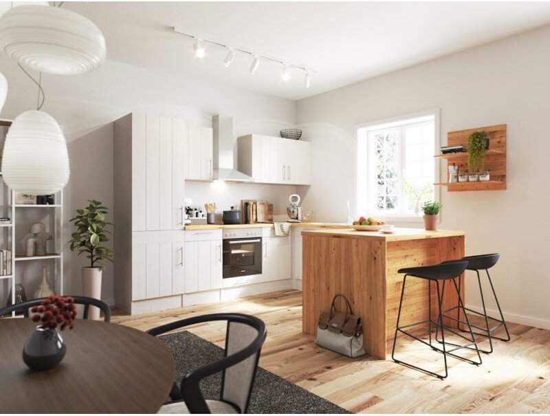 Küche Winkelküche Landhaus Inselküche Glaskeramik Anton 280 x 172 cm Respekta