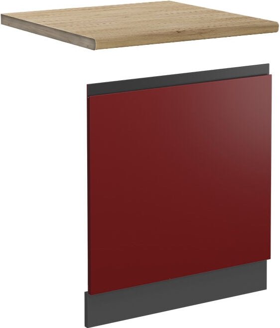 Thumbnail - Frontblende R-Line, Rot, 60 cm , AP Eiche, Vicco