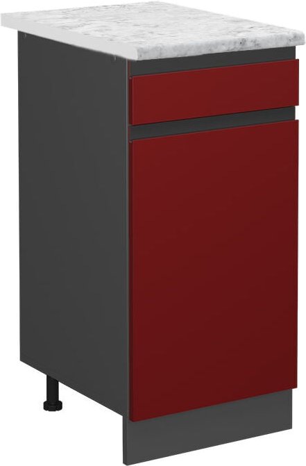 Vicco - Küchenunterschrank R-Line, Rot, 40 cm ap Marmor