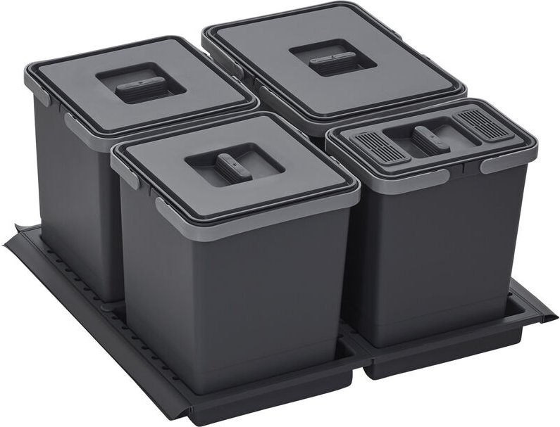 Thumbnail - So-tech - Abfallsammler Metropolis 15+10+10+6L mit Deckel Abfallsystem für Korpusbreite 60 cm