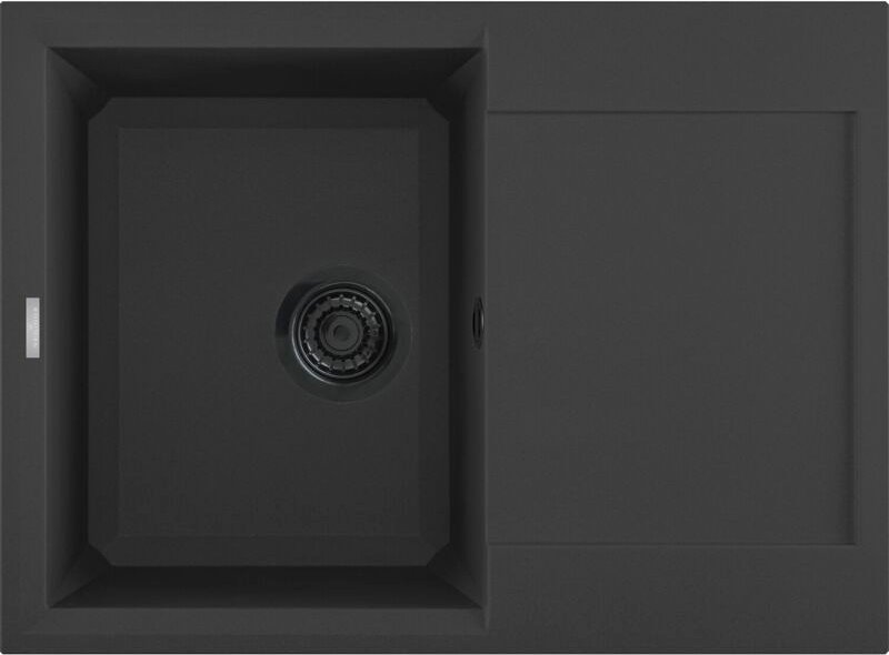 Reginox Einbauspüle Bari 5 Nero Black - Granitspüle mit Tropftasse