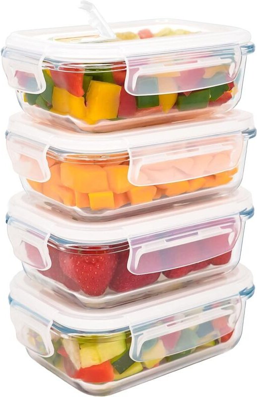 luftdichte 360-ml-Glasbehälter mit Dampfventil, mikrowellen-, ofen-, spülmaschinen- und gefriergeeignet, BPA-frei