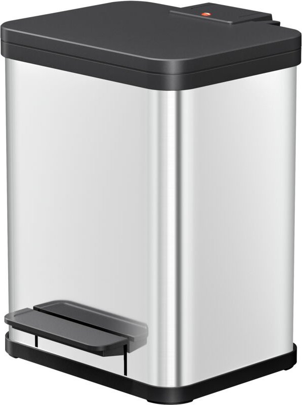 Hailo Öko uno Plus M, Tret-Mülleimer, 17 ltr, Edelstahl, matt
