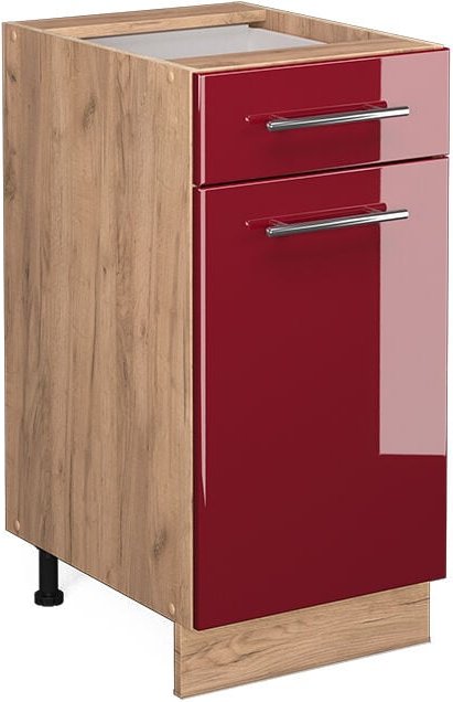 Küchenunterschrank Fame-Line, Bordeaux Hochglanz, 40 cm ohne Arbeitsplatte Vicco
