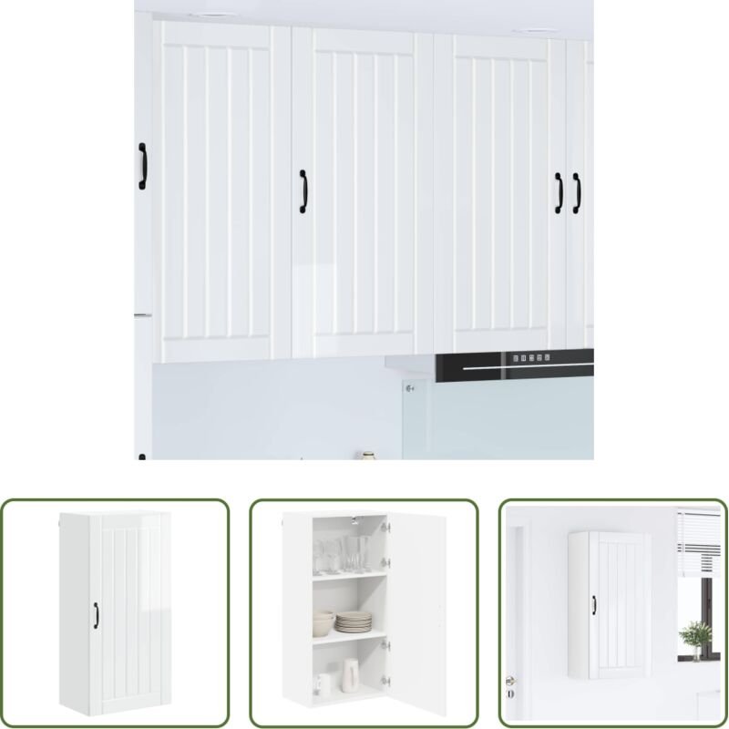 Küchenwandschrank Hochglanz Weiß - Küchenschrank Hochglanz Weiß 50 x 31 x 100 cm Holzwerkstoff