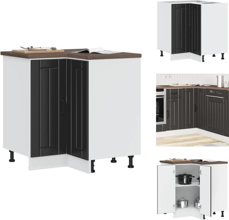 Küchen-Eckunterschrank Lucca Schwarz Holzwerkstoff - Kücheneckunterschrank - Kücheneckunterschränke - Eckunterschrank - ...