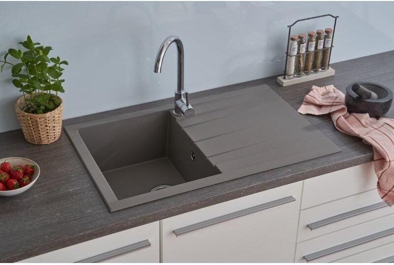 Mineralite Einbauspüle 1 Becken Houston 80 x 50 Spüle Spülbecken - Respekta