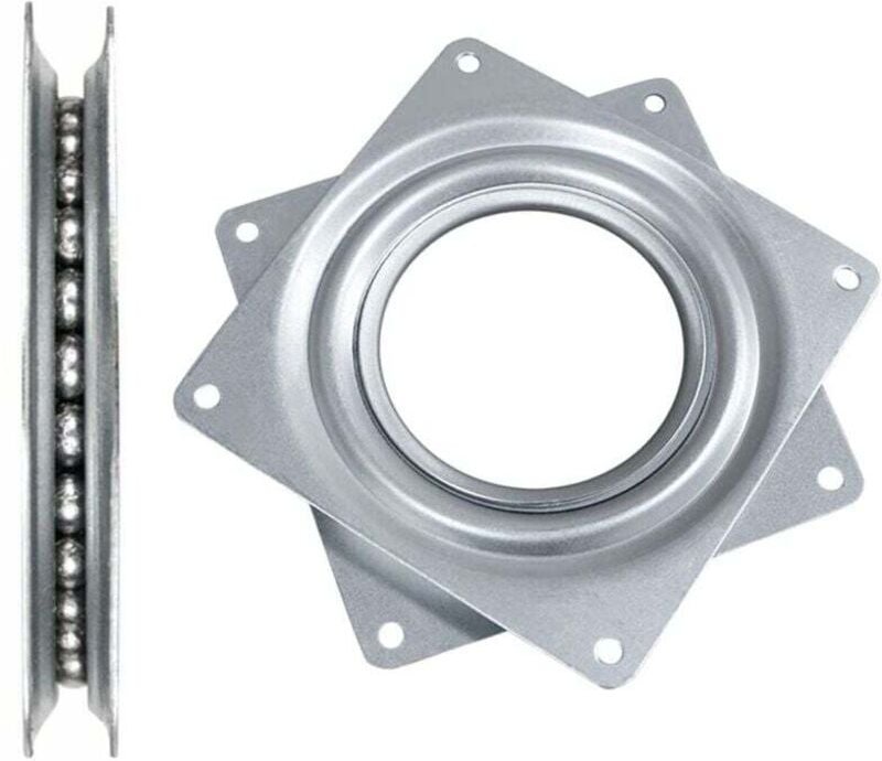 4-Zoll-Vierkant-Drehteller mit Kugellager und 360-Grad-Drehung für Vitrinen und Möbelschränke