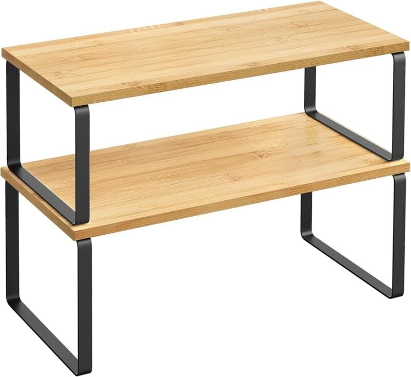 Étagère à Épices, Lot de 2, Organisateur de Placard, Étagère de Rangement de Cuisine Extensible, Porte-épices Employable...