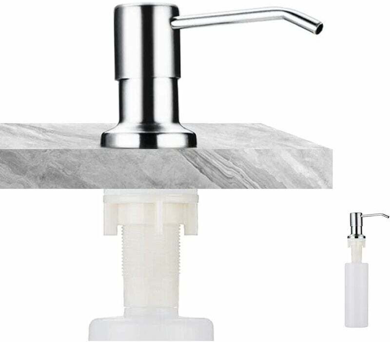 Integrierter Seifenspender, Seifenspender aus Edelstahl für die Küchenspüle, integrierter Seifenspender mit 300-ml-Flasc...