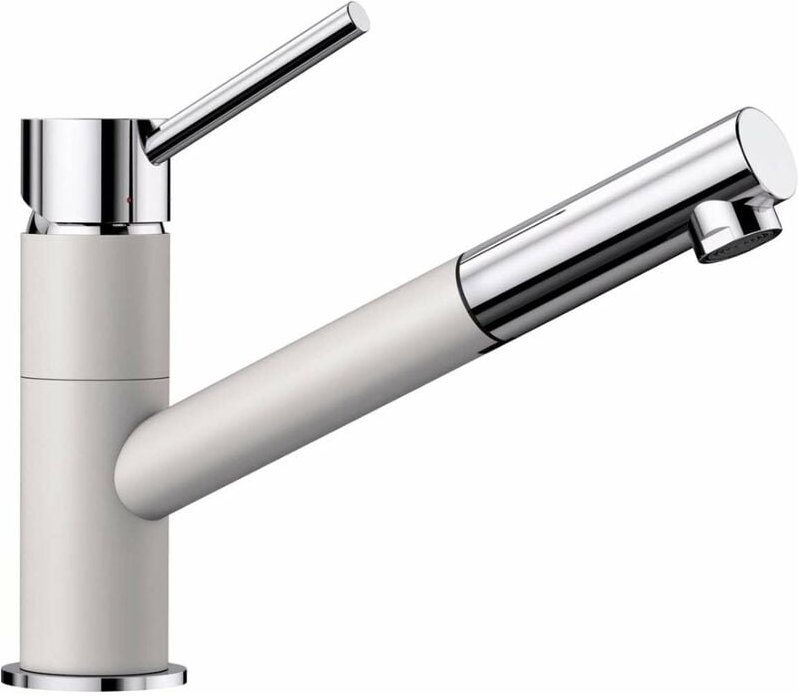 Blanco - Kano s - Küchenarmatur mit ausziehbarer Brause und Filterfunktion, Weiß/Chrom 525040