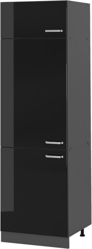 Kühlumbauschrank R-Line, Schwarz Hochglanz, 60 cm, Vicco