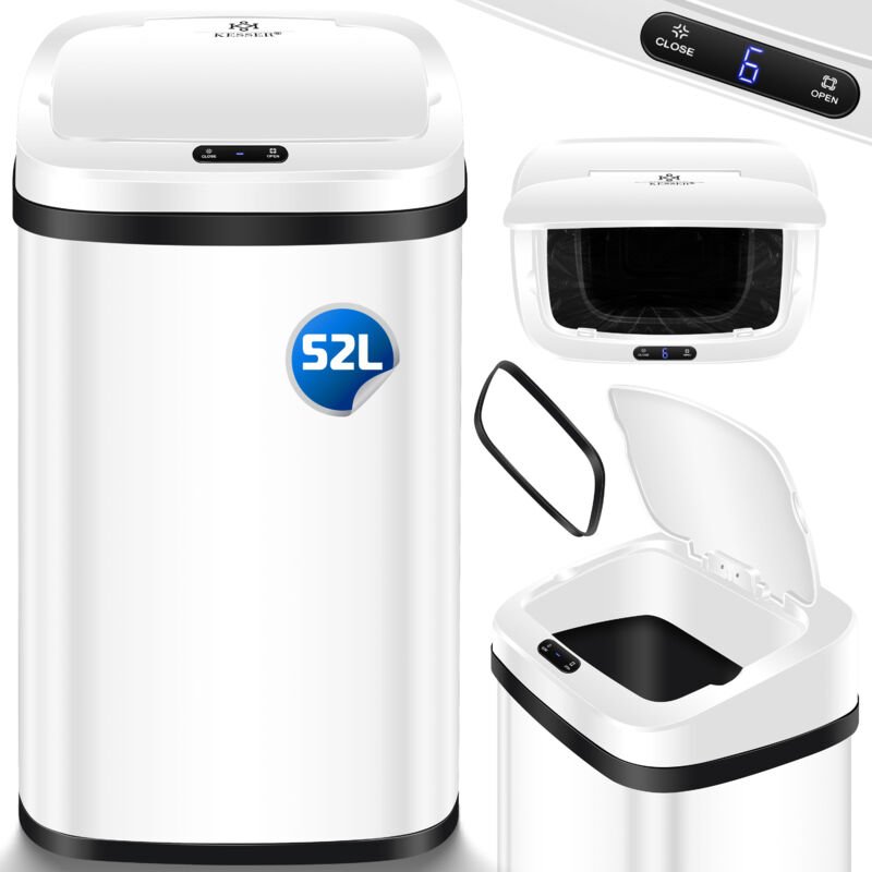 KESSER® Sensor Mülleimer Küche Automatik mit Bewegungssensor Abfalleimer & Soft-Close-Deckel Müllbehälter mit Touch-Bedi...