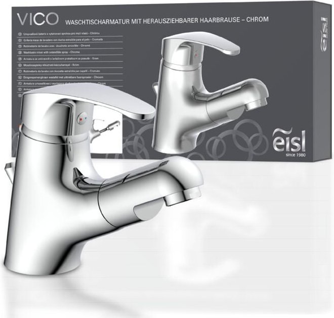 Eisl - vico Waschtischarmatur, Chrom, mit herausziehbarer Haarbrause