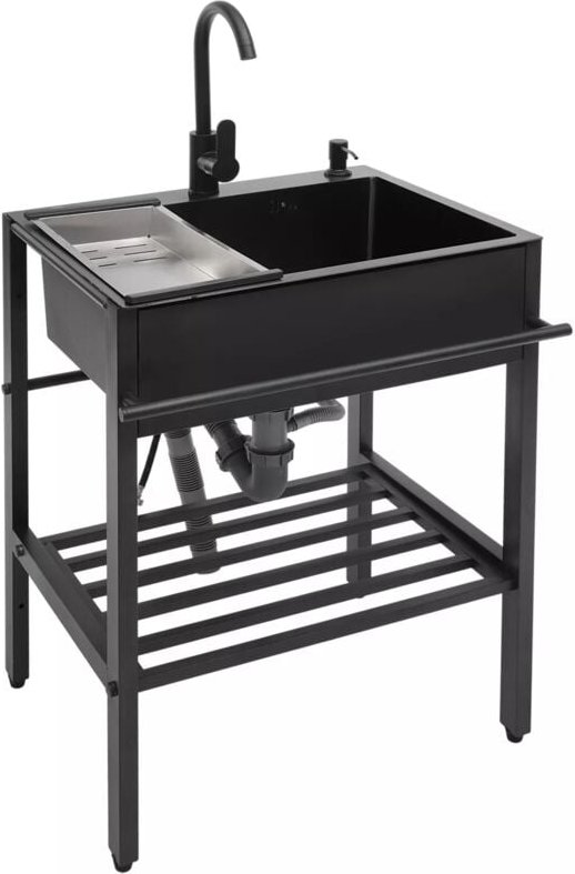 Gojoy - Küchenspüle Edelstahl Einbauspüle Spülbecken Armatur mit Abflusskorb Freistehend