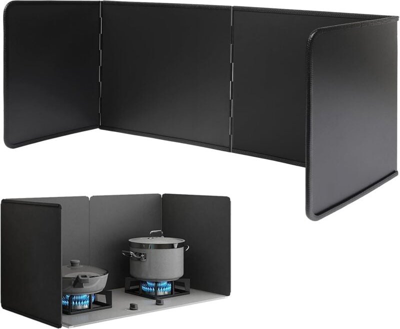 30 cm Küchen-Spritzschutz, verstellbarer Küchen-Spritzschutz, schwarzer Küchen-Spritzschutz, Wand-Küchen-Spritzschutz