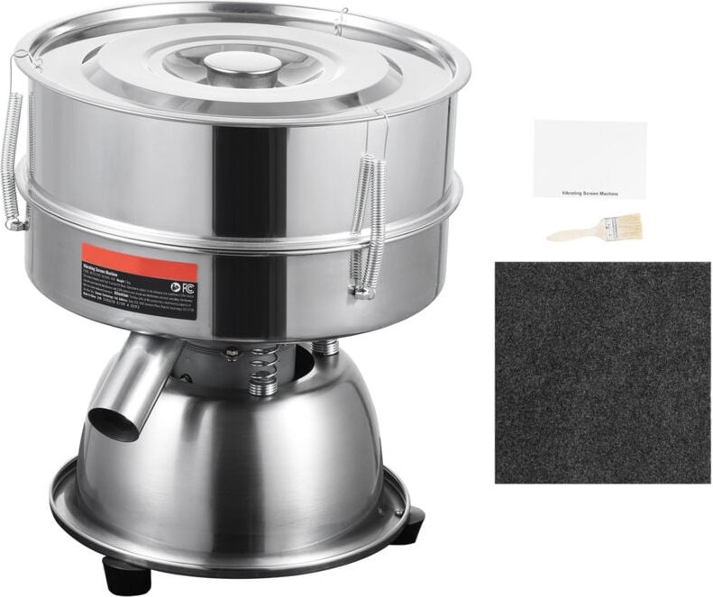 Mophorn - Automatisches elektrisches Vibrationssieb, Edelstahl-Siebmaschine mit 10+60 Maschen, 45 w automatisches Pulver...