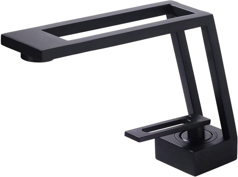 Robinet Salle de Bain Mitigeur Lavabo,Moderne Robinet Lavabo,Design Créatif Robinets de Lavabo,Noir Mat,Valve en Céramiq...