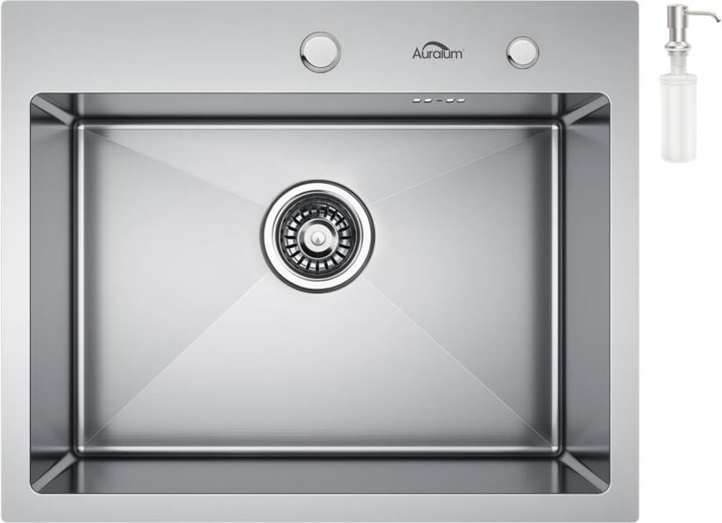 55 x 45cm Küchenspüle Edelstahl mit Küche Seifenspender, Einbauspüle Waschbecken Küchenspüle für 60er Unterschrank inkl....