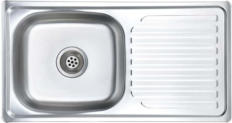 Einbauspüle mit Sieb und Siphon Edelstahl Vidaxl