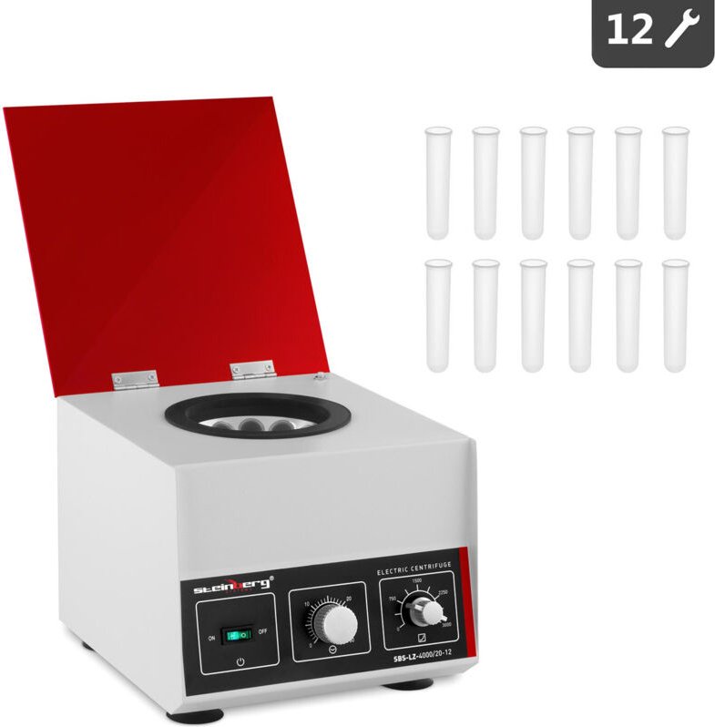 Steinberg Systems - Tischzentrifuge Zentrifuge 180 w rzb 1150 xg Winkelrotor 3000 u min 12 x 20 ml