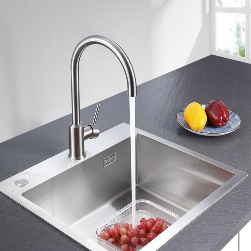 Thumbnail - Hochdruck Küchenarmatur aus gebürstetem Edelstahl Spültischarmatur Wasserhahn für Küchenspüle Mischbatterie für die Küch...