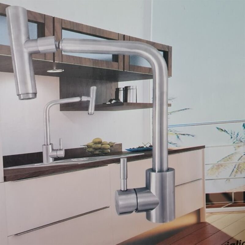 Modernerchrom-Mischbatteriefürdieküchenspülemithohemauslauf1160