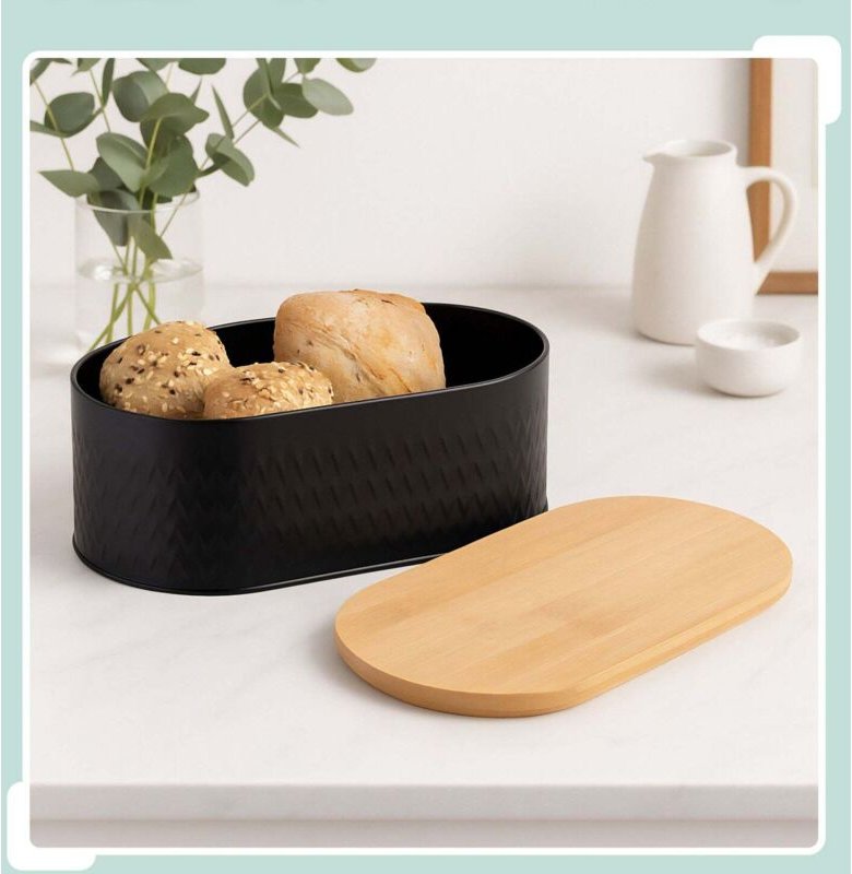 Brotkasten mit deckel aus bambus schneidebrett