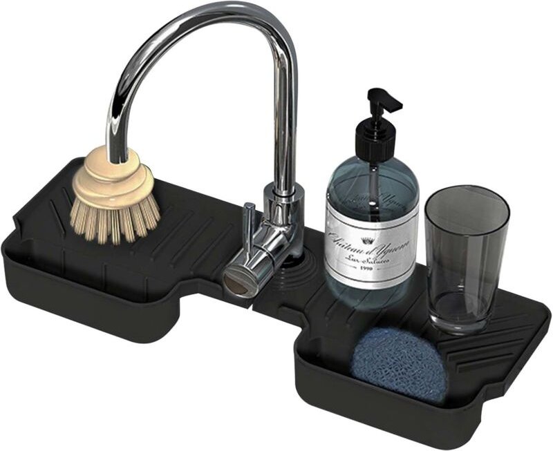 Silikon-Spülbeckenmatte, Abflussmatte, Küchenarmaturmatte, Spritzschutz für Spülbeckenarmaturen, Armaturenschutzmatte, S...