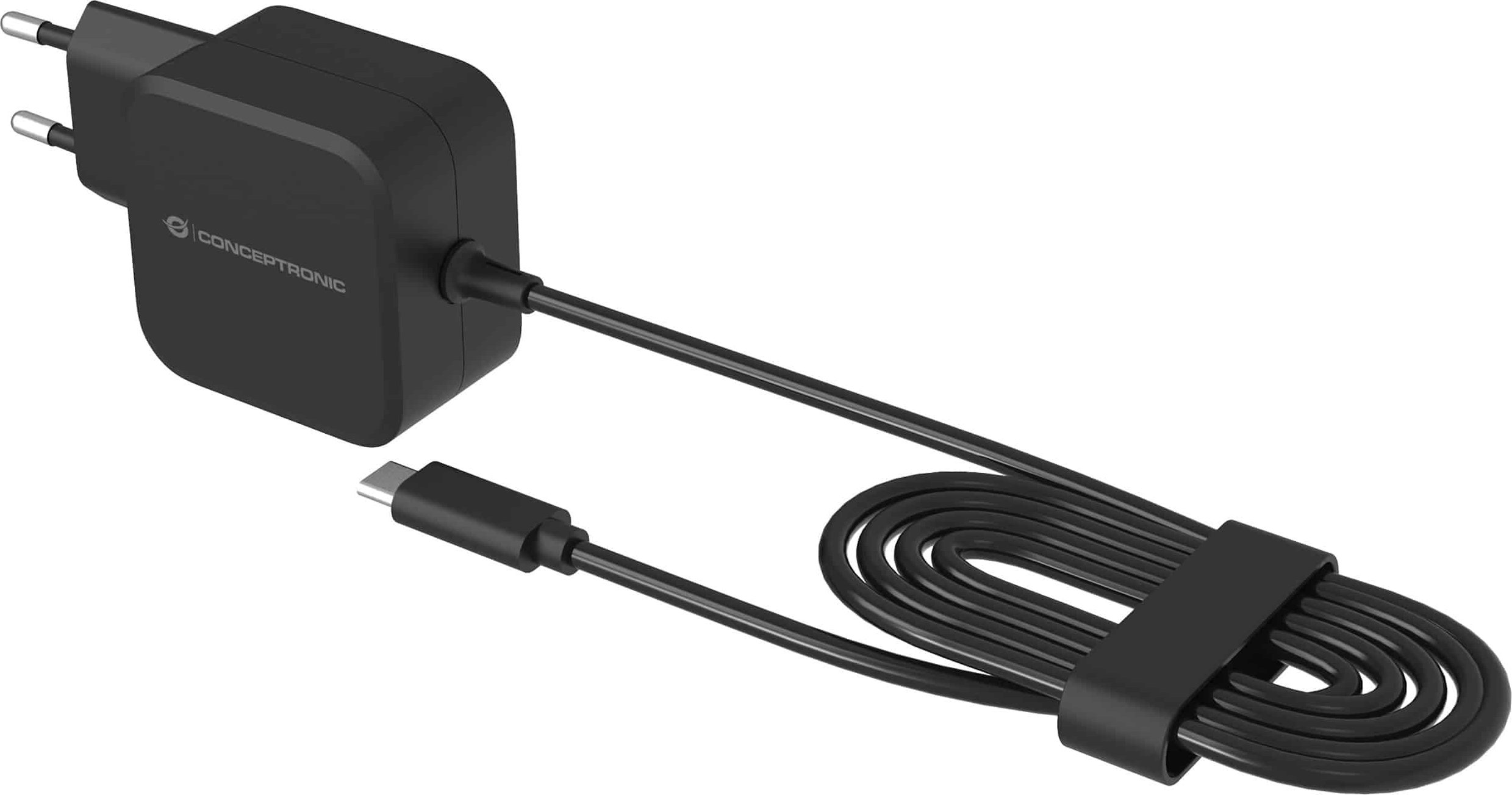 Conceptronic OZUL04BE - Ladegerät mit eingebautem USB-C-KabelNeuware