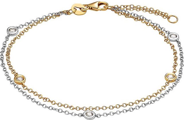 Valeria Armband 89216400 585er Weißgold, 585er Gelbgold