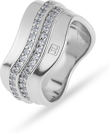 JETTE Damenring WAVES 89221892 925er Silber, recycelt