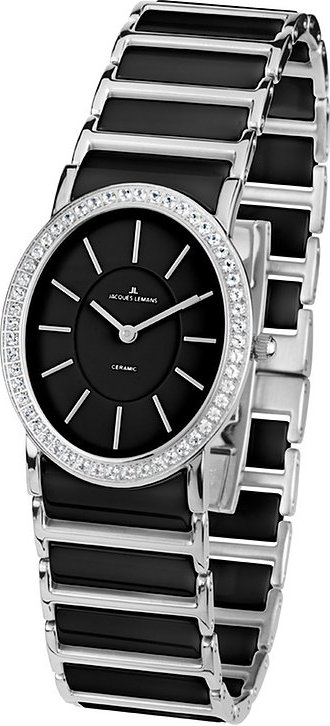 Jacques Lemans Damenuhr Classic 1-1819A Edelstahl, Keramik