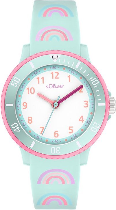 s.Oliver Kinderuhr Regenbogen SO-4501-PQ Kunststoff