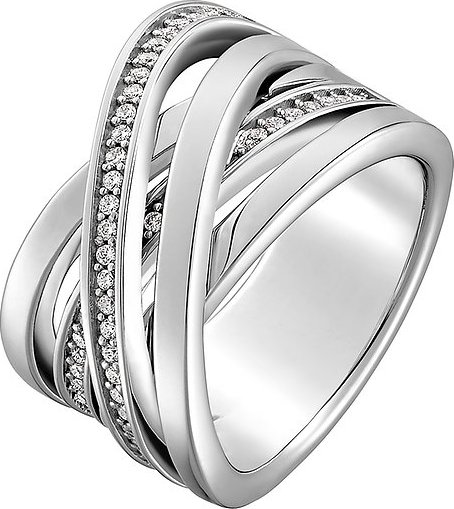 JETTE Damenring WRAPPED 87356272 925er Silber rhodiniert
