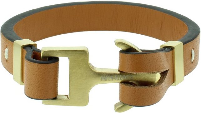 Hafen-Klunker Armband 107751 - 18 cm Leder, Edelstahl