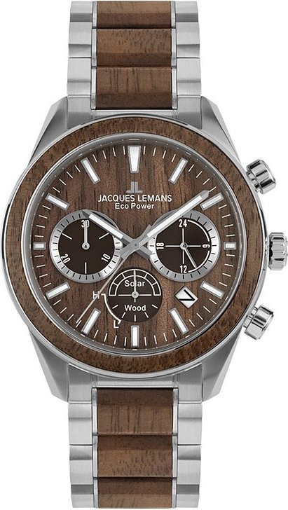 Jacques Lemans Chronograph Classic 1-2115J Edelstahl, Holz