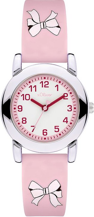 s.Oliver Kinderuhr mit süßem Schleifenprint SO-4509-PQ Metall